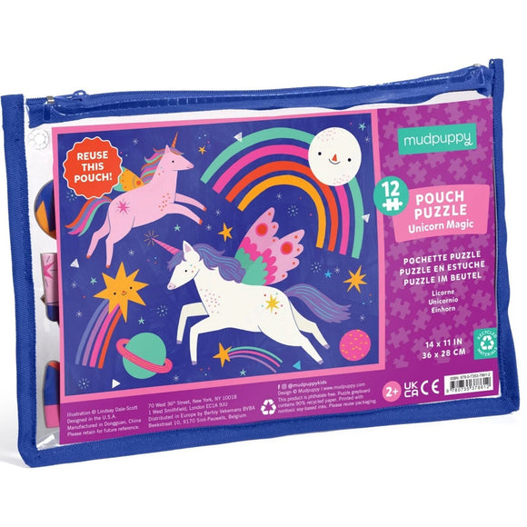 Mudpuppy 12 pc Pouch Puzzle - Unicorn Magic - hip-kid
