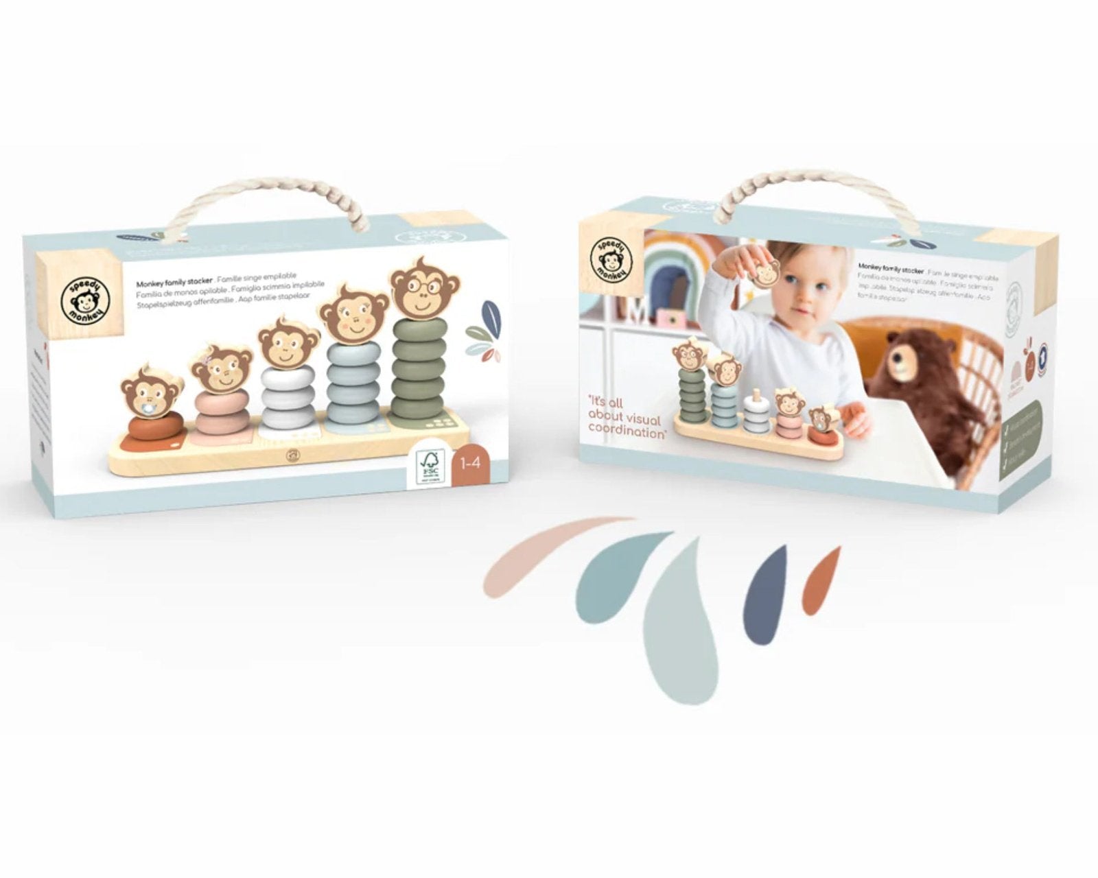 Speedy Monkey Monkey Family Stacker - hip-kid