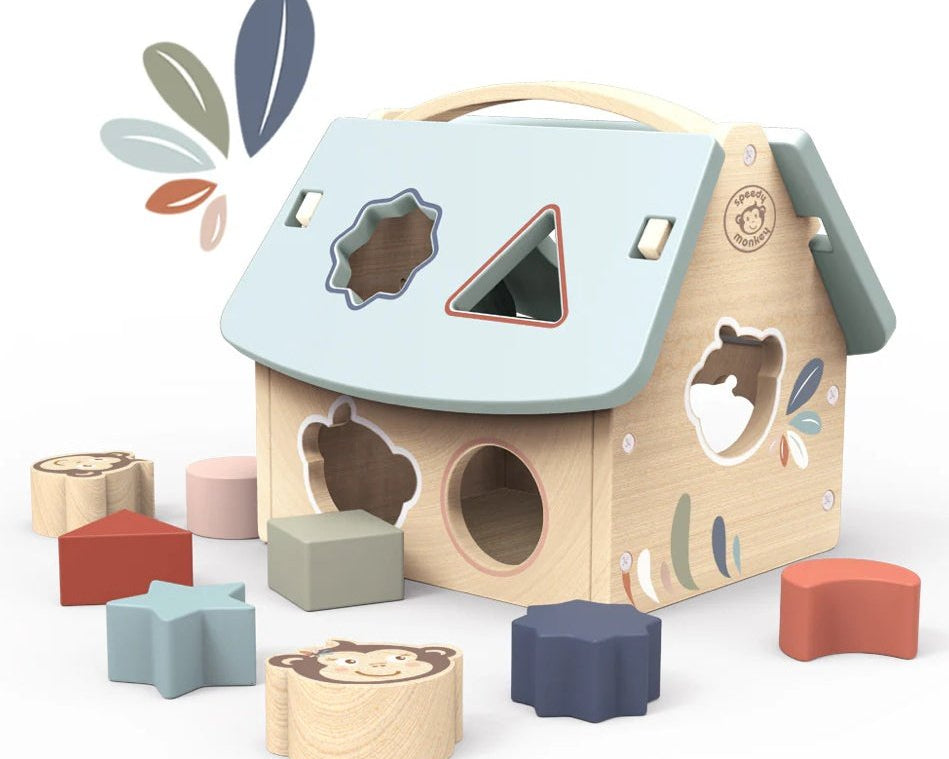 Speedy Monkey House Shape Sorter - hip-kid