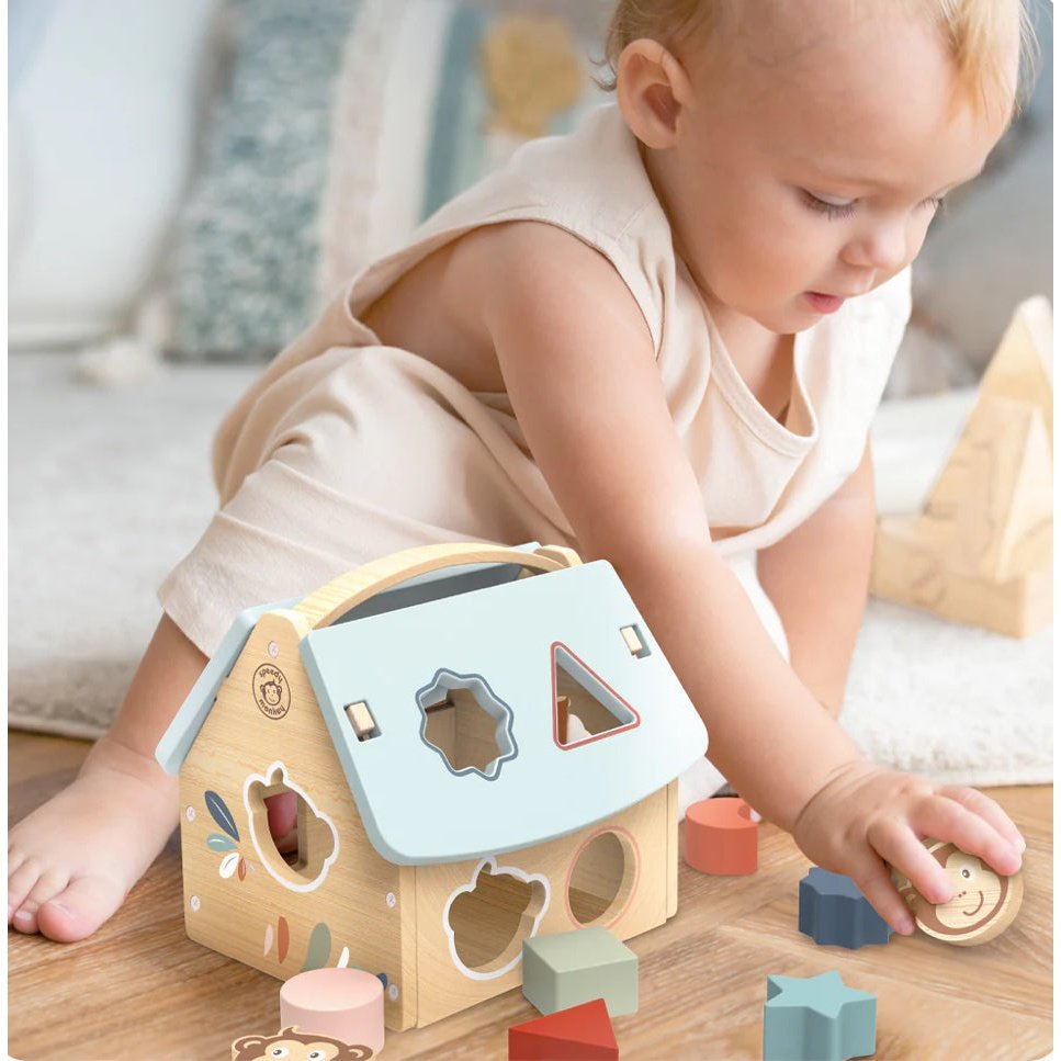 Speedy Monkey House Shape Sorter - hip-kid