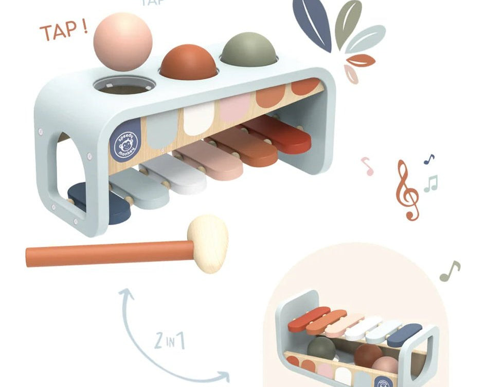 Speedy Monkey Xylophone Bench - hip-kid