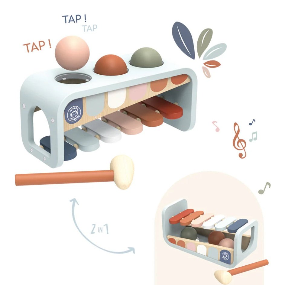 Speedy Monkey Xylophone Bench - hip-kid
