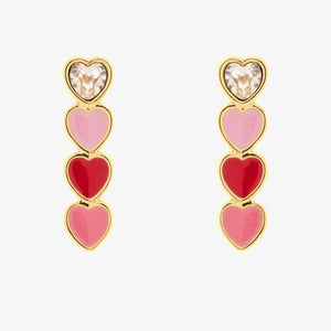 Puravida Smitten Enamel Heart Drop Earrings - hip-kid