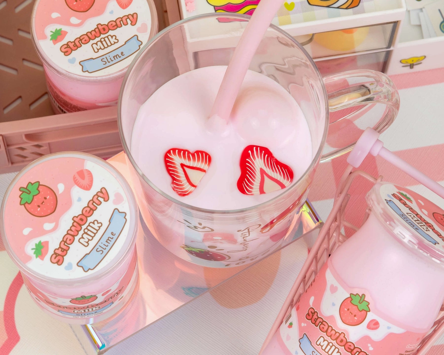 Kawaii Slime Company Strawberry Milk Slime - hip-kid