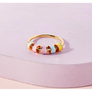 Puravida Pastel Enamel Bead Fidget Ring - hip-kid