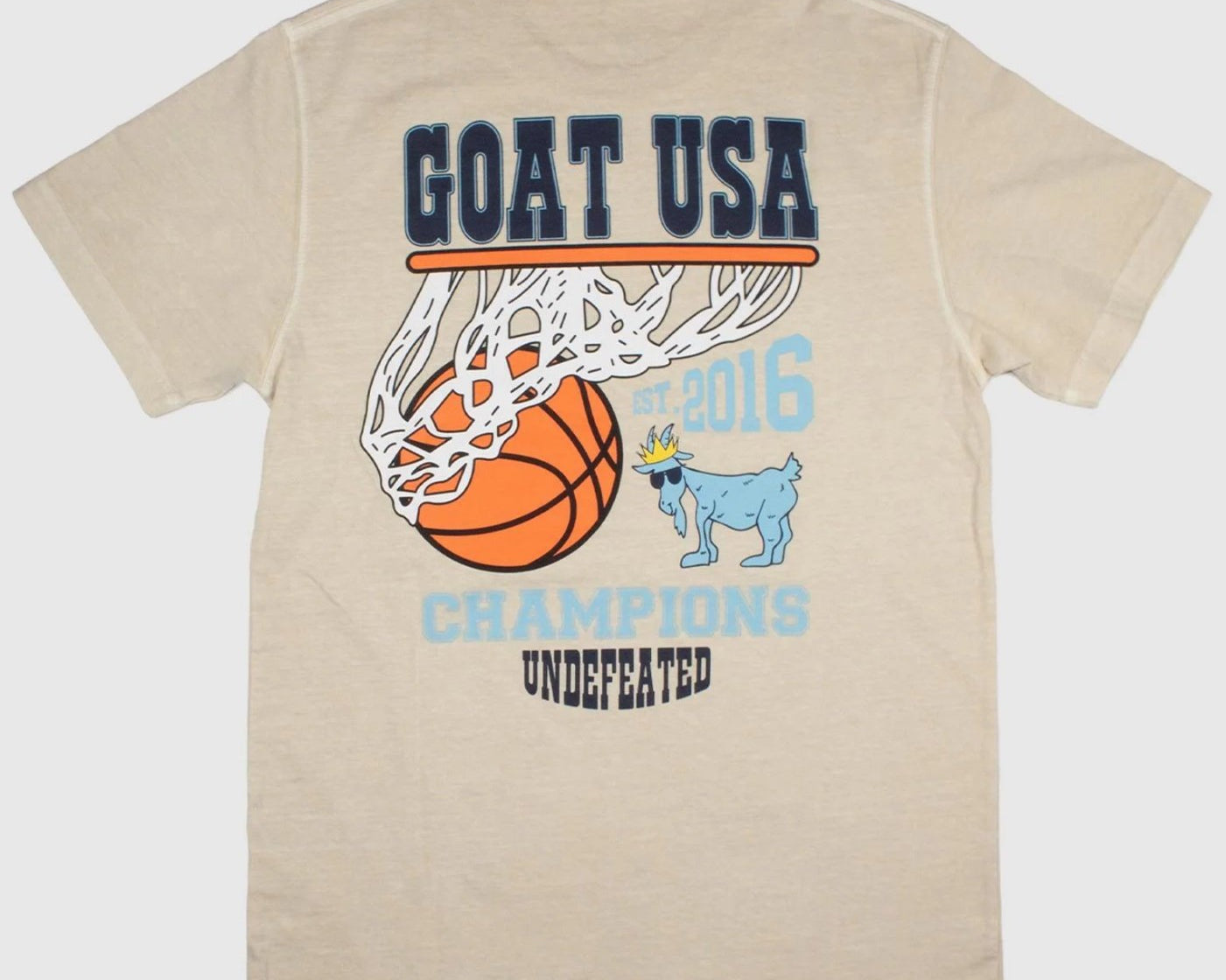 Goat USA Undefeated Basketball T-Shirt - Sand Shell - hip-kid