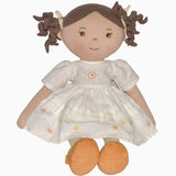 Bonikka Cecilia Dark Brown Hair in Cream Linen Dress - hip-kid