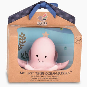 Tikiri Octopus Natural Organic Rubber Teether, Rattle & Bath Toy - hip-kid