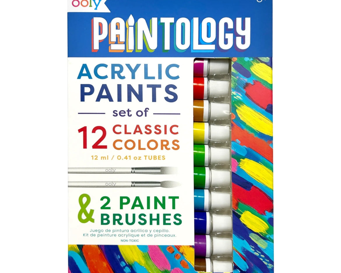 Ooly Paintology Acrylic Paints + 2 Brushes - Classic - hip-kid