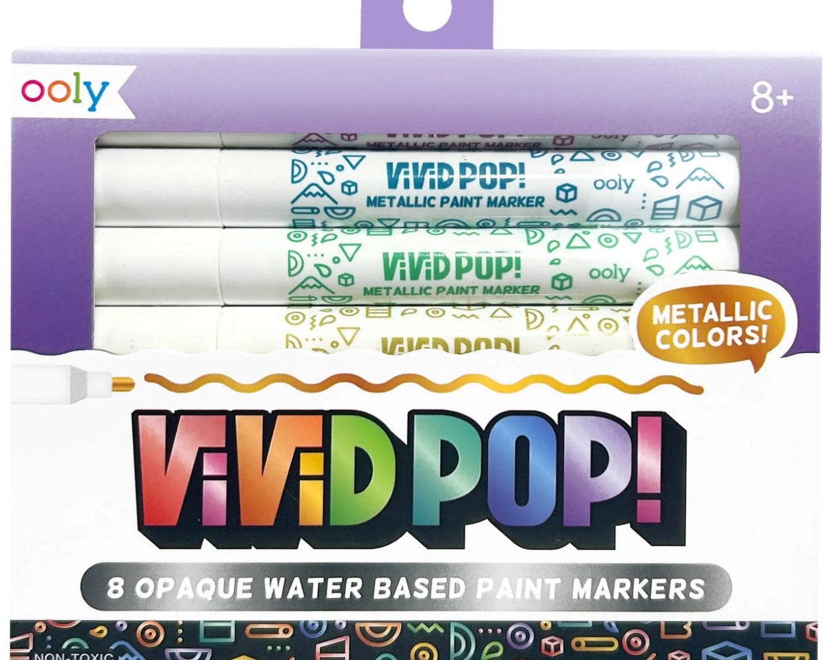 Ooly Vivid Pop! Water Based Paint Markers - Metallic - hip-kid