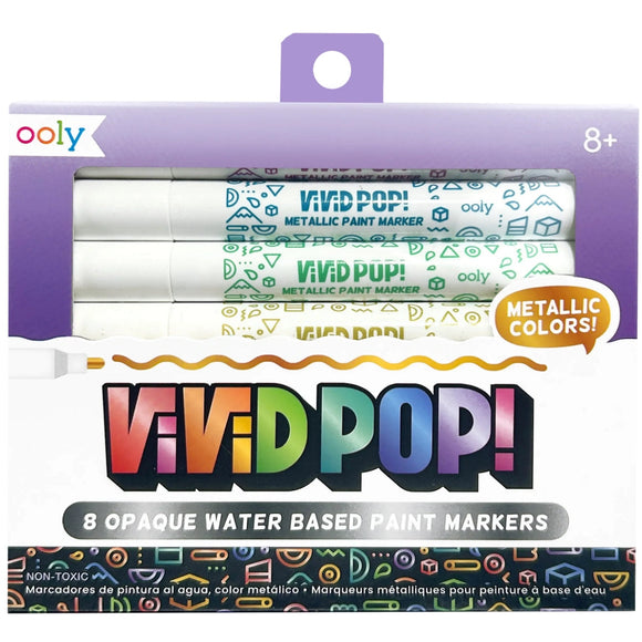 Ooly Vivid Pop! Water Based Paint Markers - Metallic - hip-kid