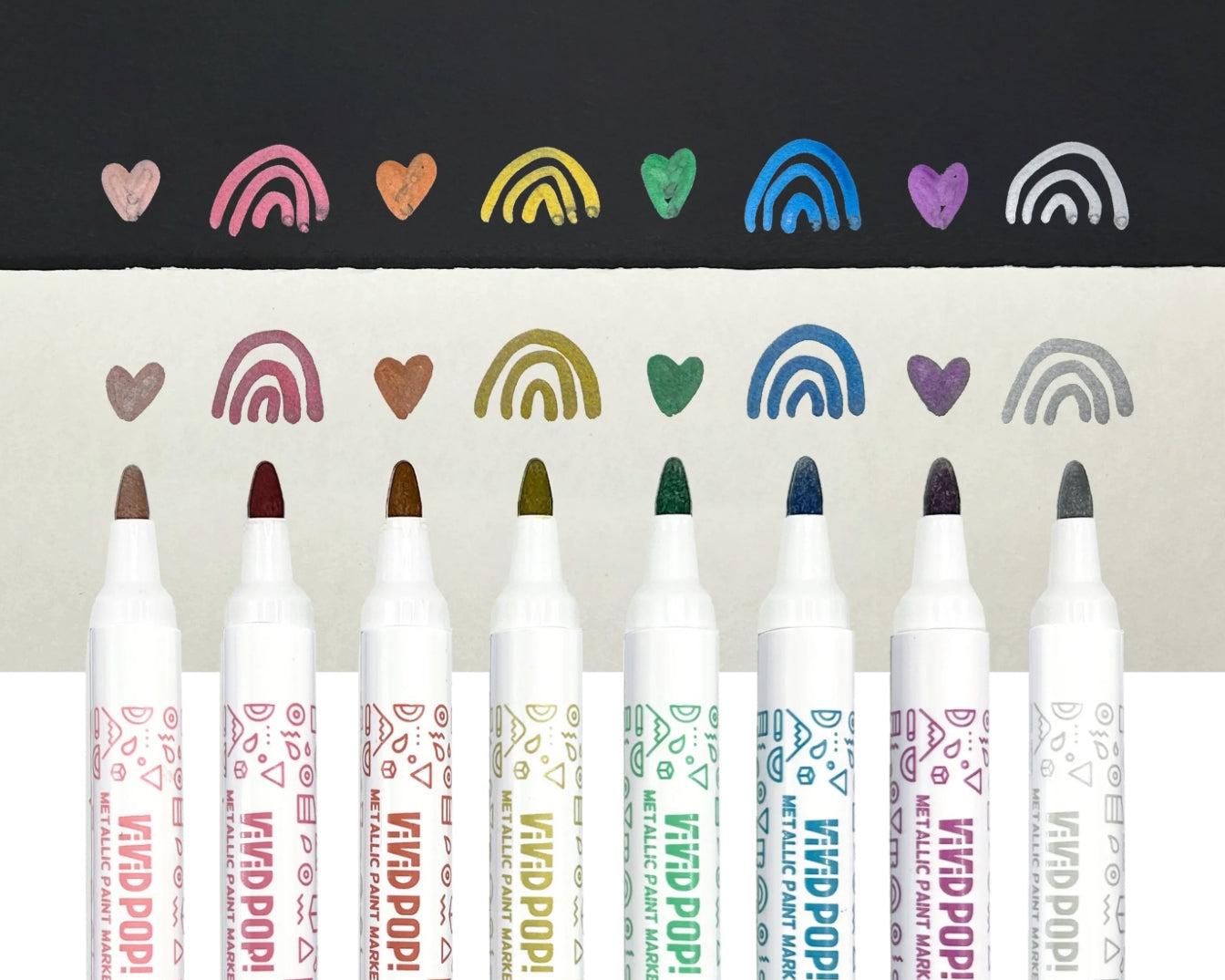 Ooly Vivid Pop! Water Based Paint Markers - Metallic - hip-kid