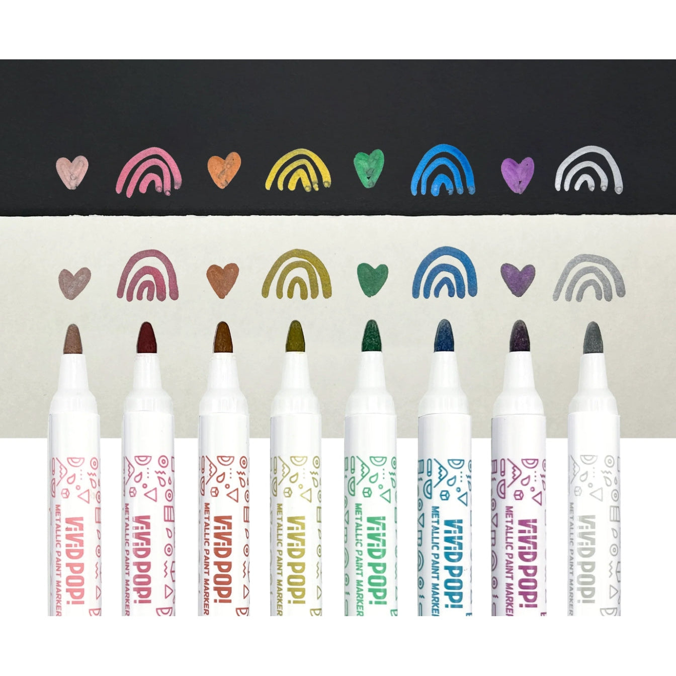 Ooly Vivid Pop! Water Based Paint Markers - Metallic - hip-kid