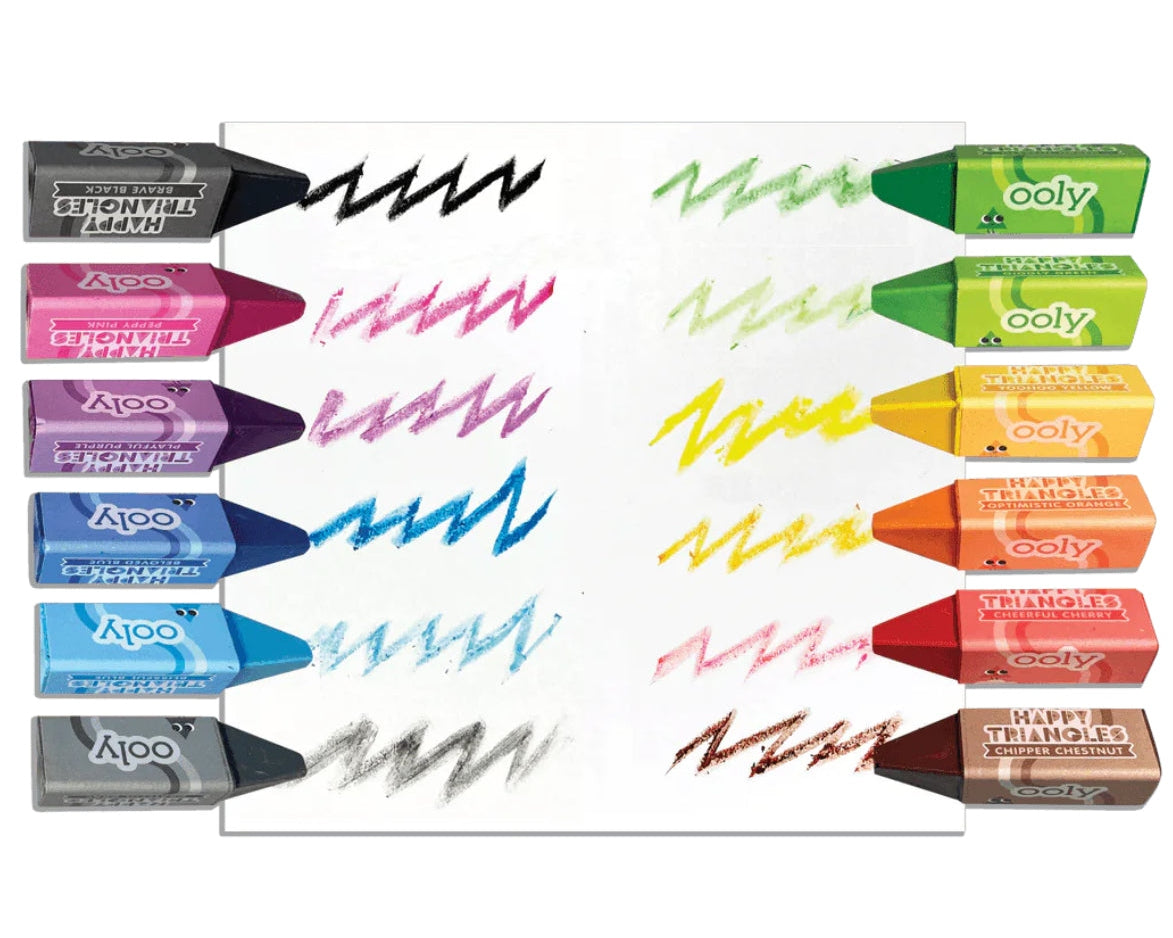 Ooly Happy Triangles Jumbo Crayons - hip-kid