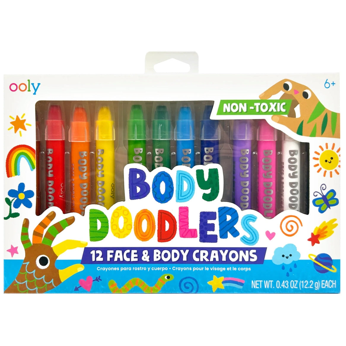 Ooly Body Doodlers Face & Body Crayons Set of 12 - hip-kid
