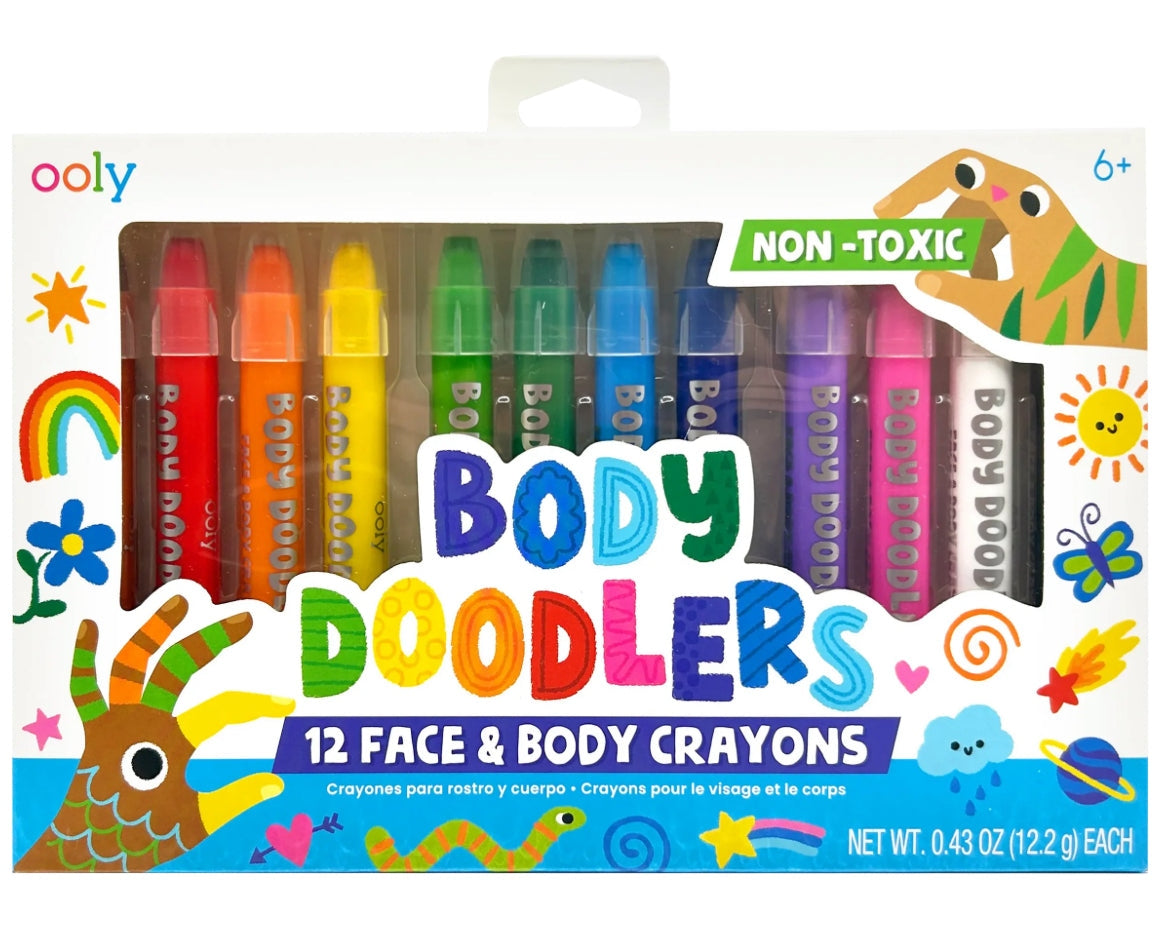 Ooly Body Doodlers Face & Body Crayons Set of 12 - hip-kid