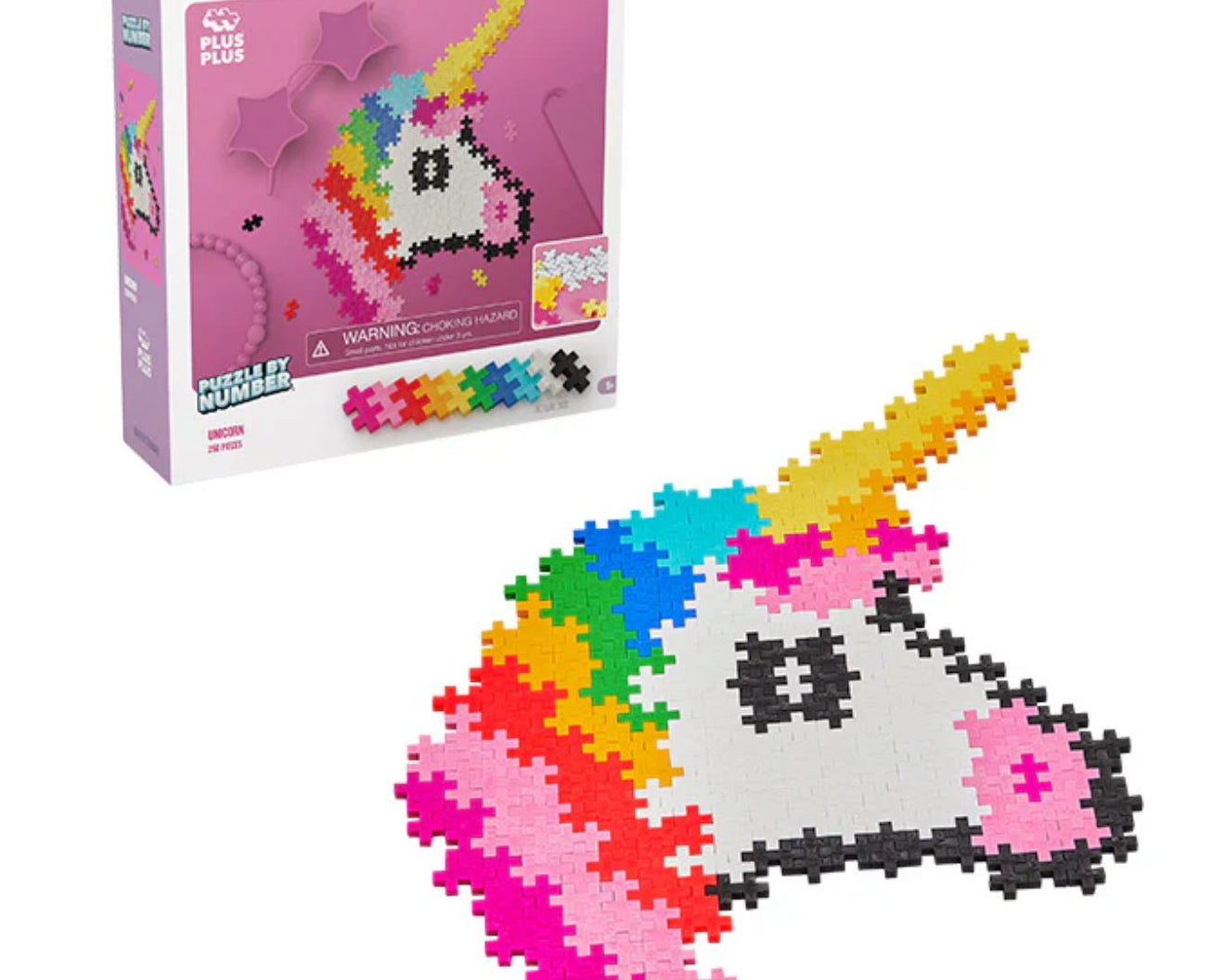 Plus Plus Puzzle by Number - 250pc Unicorn - hip-kid