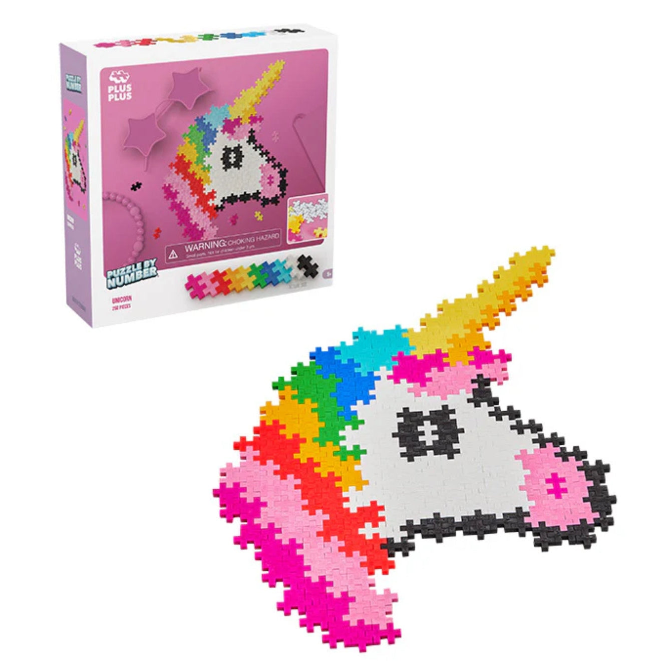 Plus Plus Puzzle by Number - 250pc Unicorn - hip-kid