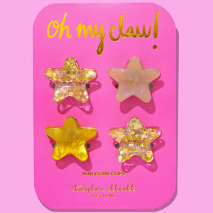 Taylor Elliott Designs Mini Claw Clip - Stars Gold Confetti - hip-kid