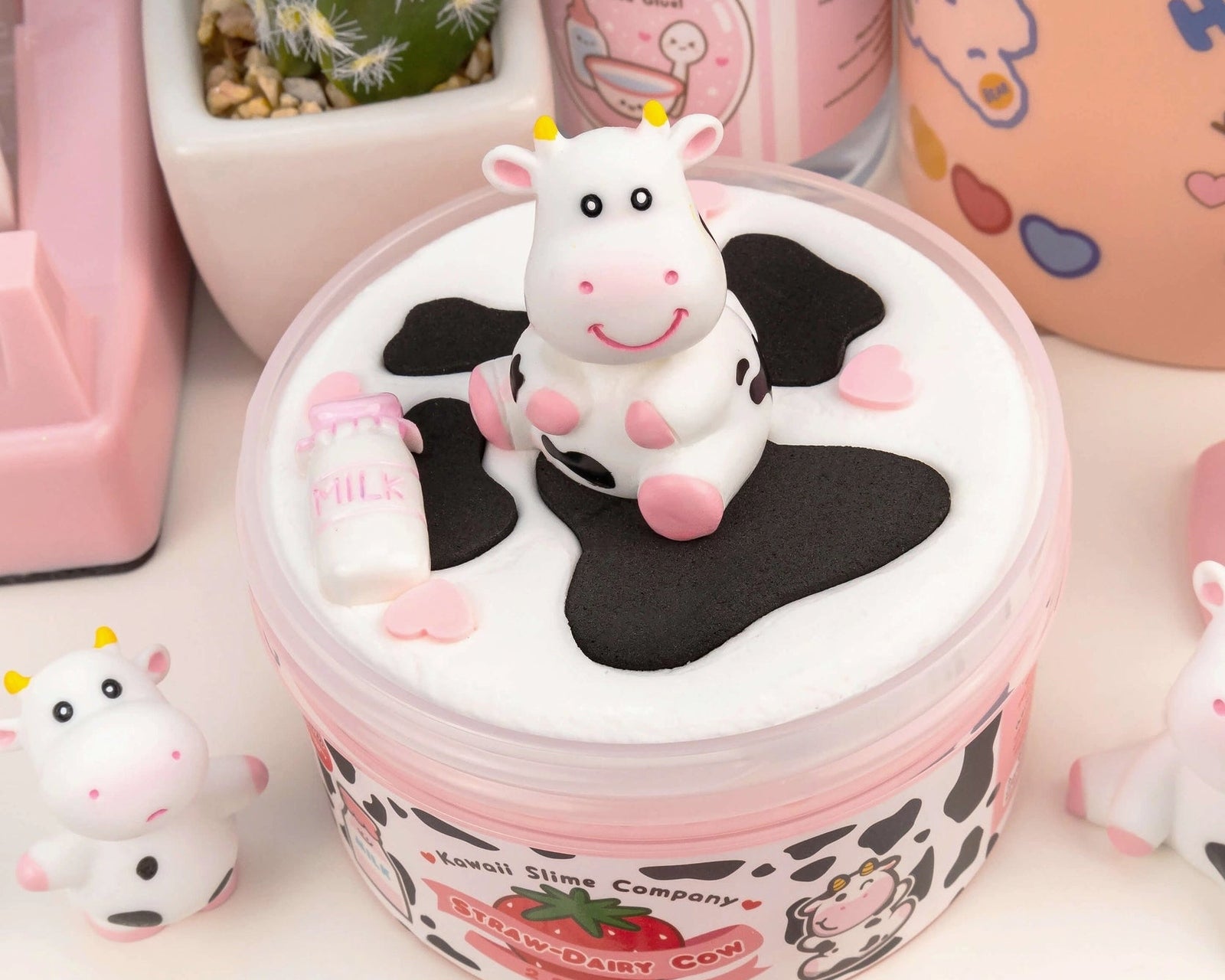 Kawaii Slime Company Straw-Dairy Cow 2 Slimes in 1 - hip-kid