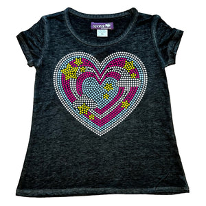 Sparkle by Stoopher S/S Tee - Bling Heart Black