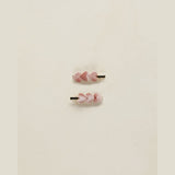 NoraLee Velvet Heart Clips - Bubblegum