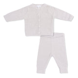 Angel Dear Chenille Button Down Cardigan Set -  Natural