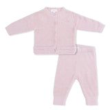 Angel Dear Chenille Button Down Cardigan Set -  Blush