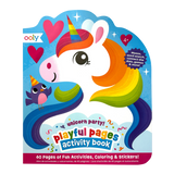 OOLY Playful Pages Activity Book - Games Coloring Stickers - Unicorn Party!