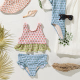 Pink Chicken Girls Palmer Tankini - Multi Prairie Block Print