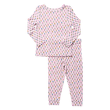 Pink Chicken Kid's Bamboo PJ Set - Pink Carnations