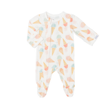 Coccoli Modal Zipper Footie (Gelato Cones on Cream)