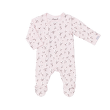 Coccoli Cotton Modal Zipper Footie (Floral On Mauve Morn)