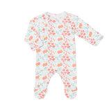 Coccoli Modal Zipper Footie (Multi Floral on Cream)