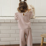 QUINCY MAE Ruffle Cozy Set Mulberry Stripe