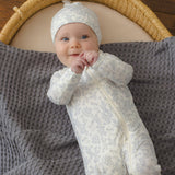 QUINCY MAE Bamboo Zip Footie Cloud Floral
