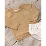 QUINCY MAE Rashguard (Honey) + Swim Diaper (Dino) Set