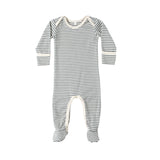 Quincy Mae Baby Footie (Ocean Micro Stripe)