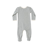 Quincy Mae Baby Footie (Ocean Micro Stripe)