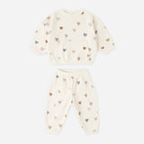 Quincy Mae - Waffle Sweater Set Confetti Hearts