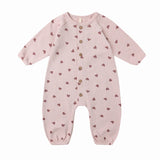 Quincy Mae Waffle Long Sleeve Jumpsuit (Hearts)