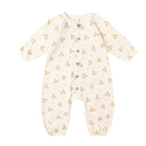 Quincy Mae Waffle Long Sleeve Jumpsuit (Marigold)