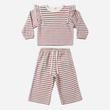 QUINCY MAE Ruffle Cozy Set Mulberry Stripe