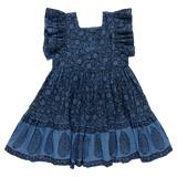 Pink Chicken Girls Elsie Dress - Stellar Blue Garden