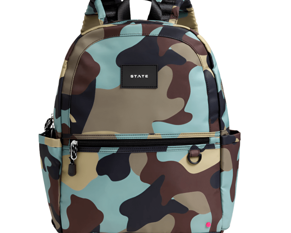 State Bag Kane Kids Double Pocket Backpack - Camo - hip-kid