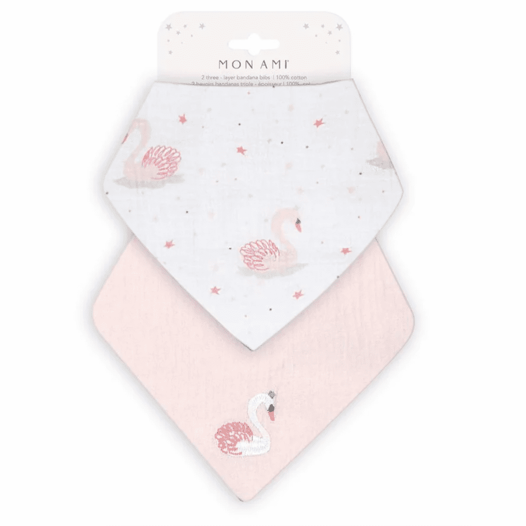 Mon Ami French Swan 2PC Bib Set - hip-kid