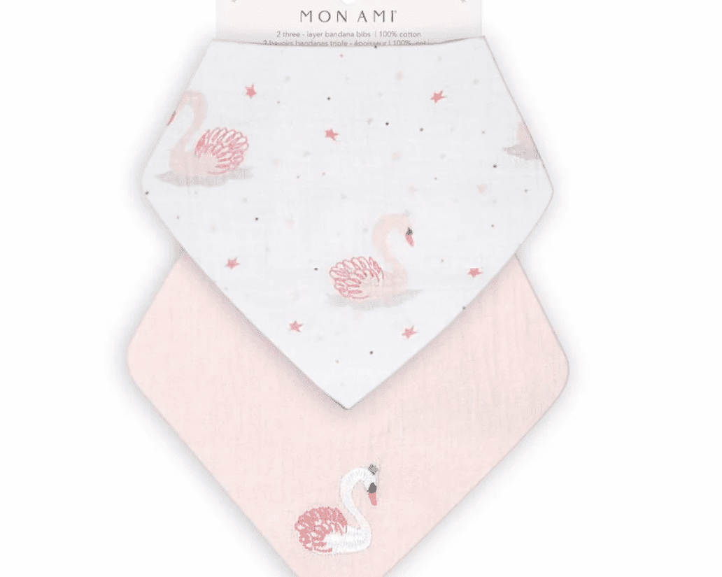 Mon Ami French Swan 2PC Bib Set - hip-kid