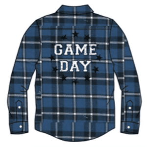 Mish Game Day Flannel - Blue - hip-kid