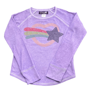 Stoopher Shooting Star on Love Stones L/S Thermal Raglan w/ Thumbholes -Lavender - hip-kid