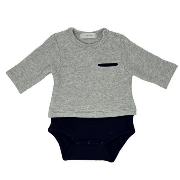 Tiny Souls Bodysuit & Pant Set - Grey/Navy - hip-kid